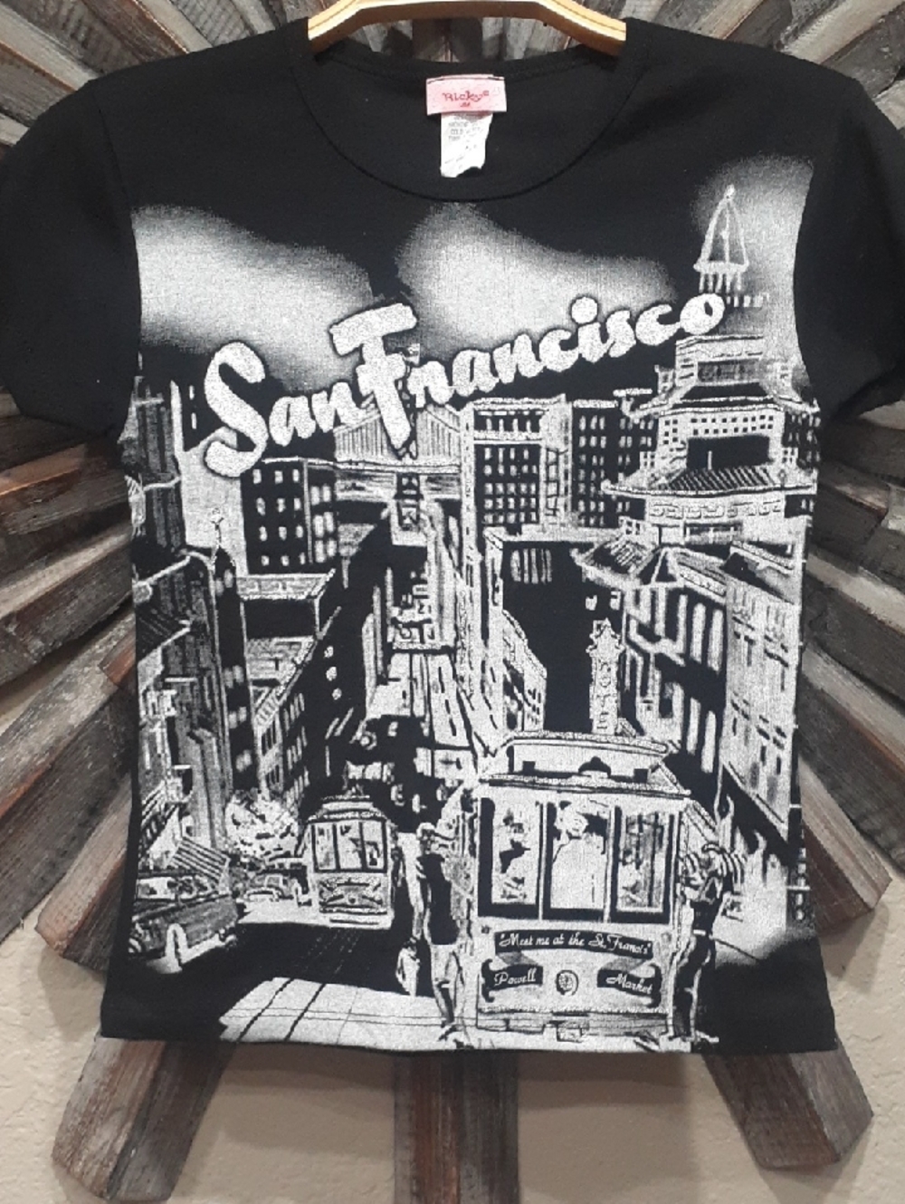 San Francisco Black Sparkle Graphic Tee